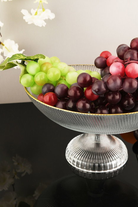 Hermia Plato de Frutas de Vidrio Transparente